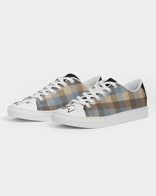 @plaids logo tip Men's Faux-Leather Sneaker