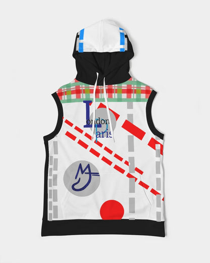 London Paris off grid by Marvin Jeans and Trinity D Marvin Men's Premium Heavyweight Sleeveless Hoodie