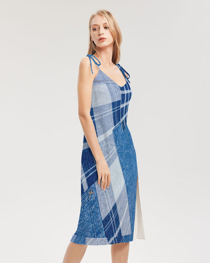 Denim by Marvin Jeans and Trinity D Marvin Women's Tie Strap Split Dress