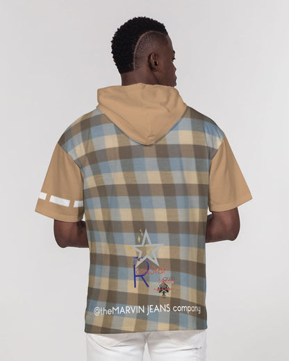 Rocstar @plaids by Marvin Jeans and Trinity D Marvin Men's Premium Heavyweight Short Sleeve Hoodie