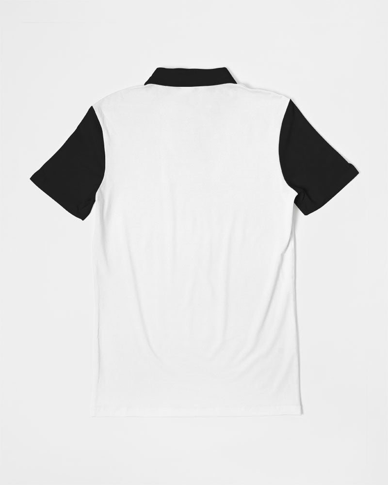 Black and white BY MARVIN JEANS Men's Slim Fit Short Sleeve Polo