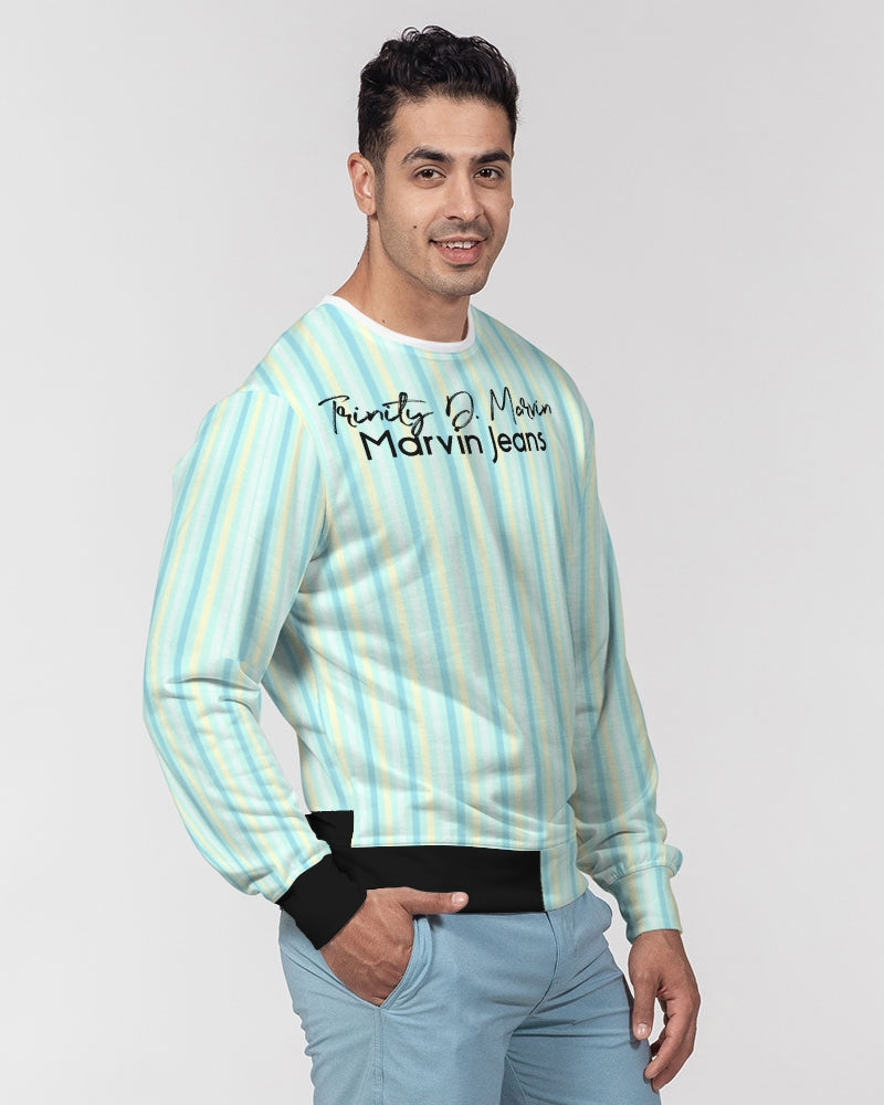 Pin stripes by Marvin Jeans and Trinity D Marvin Men's Classic French Terry Crewneck Pullover