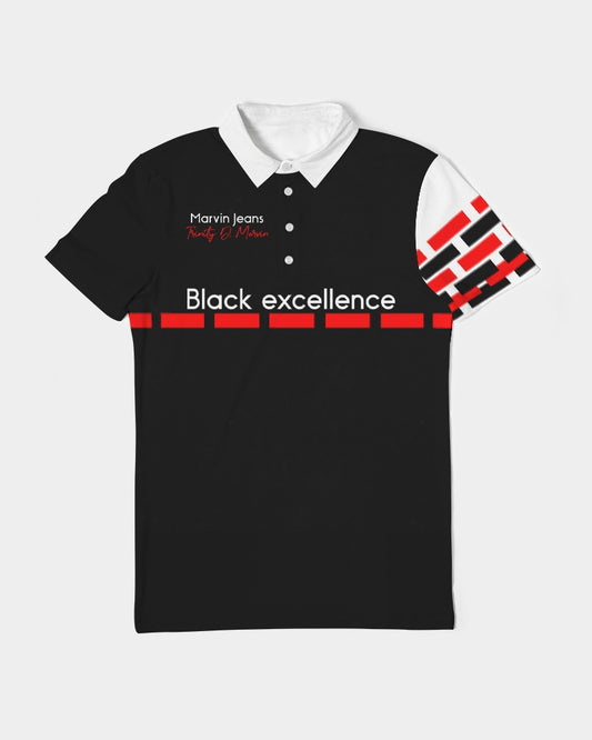 Blackstone (Black excellence) by Marvin Jeans and Trinity D Marvin Men's Slim Fit Short Sleeve Polo
