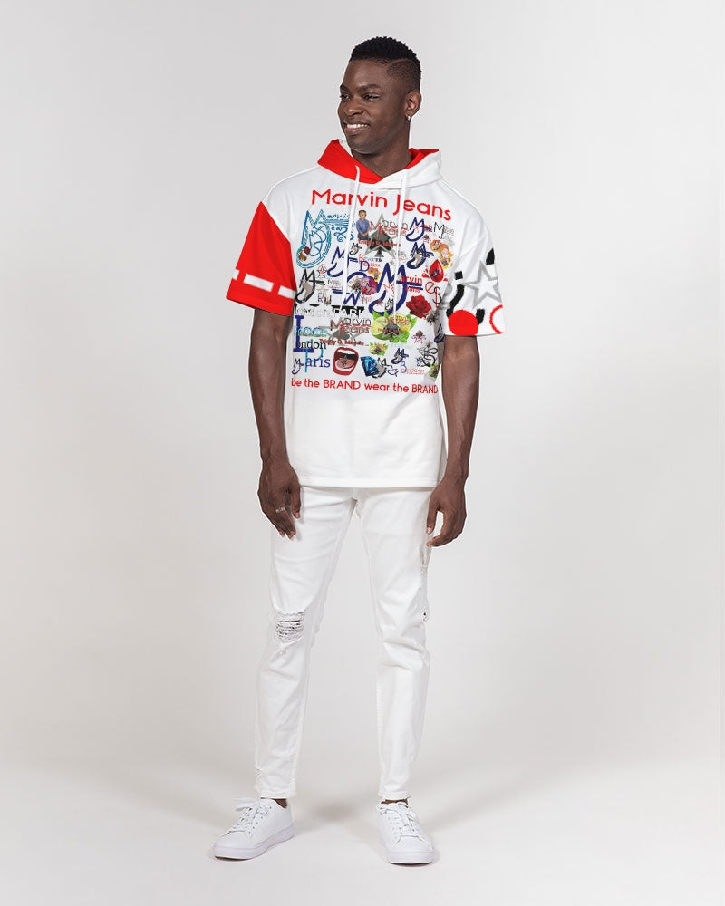 Logo's red by Marvin Jeans and Trinity D Marvin Men's Premium Heavyweight Short Sleeve Hoodie