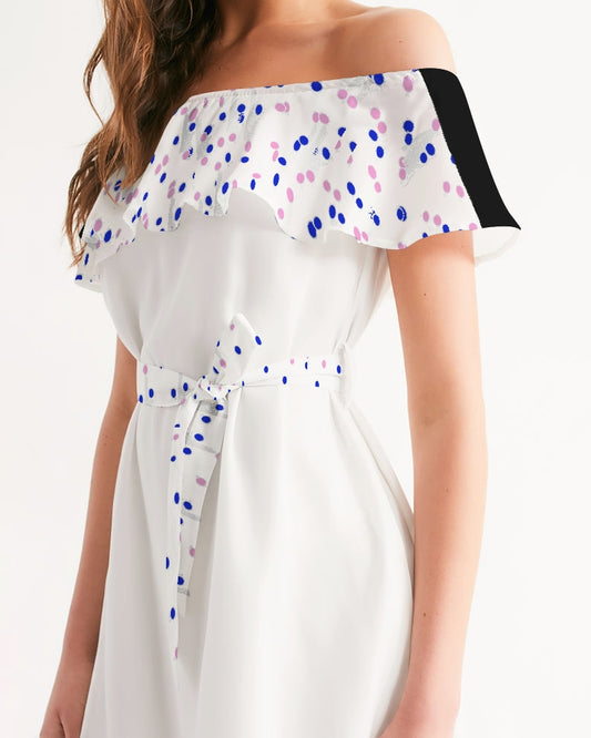Dots 2.0 by Marvin Jeans and Trinity D Marvin Women's Off-Shoulder Dress