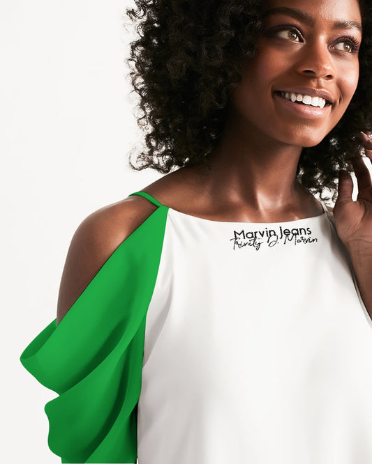 Freeport  BY MARVIN JEANS Women's Open Shoulder A-Line Dress