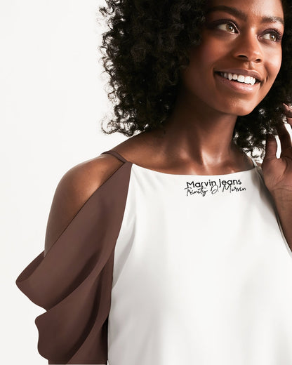 Premium  MARVIN JEANS Women's Open Shoulder A-Line Dress