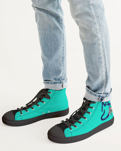 Dark mint  Men's Hightop Canvas Shoe - Black