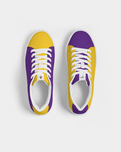 Yellow purple Men's Faux-Leather Sneaker