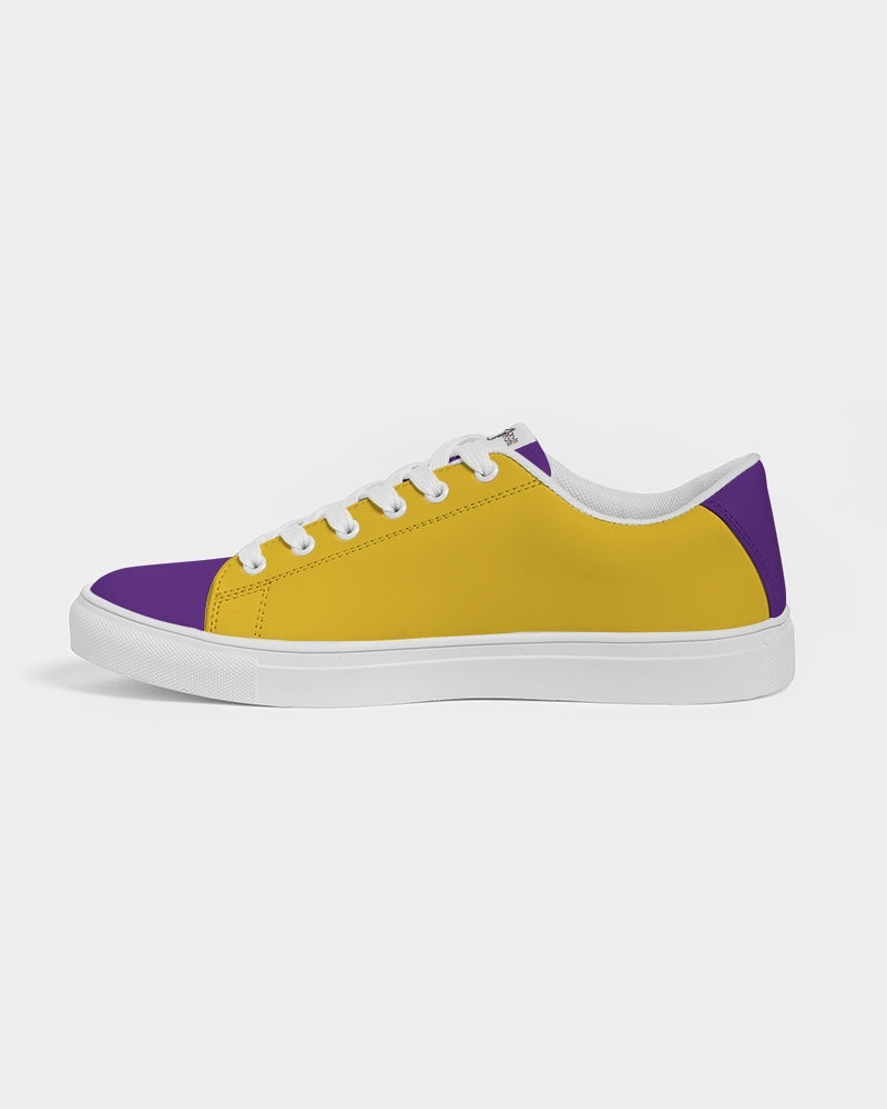 Yellow purple Men's Faux-Leather Sneaker