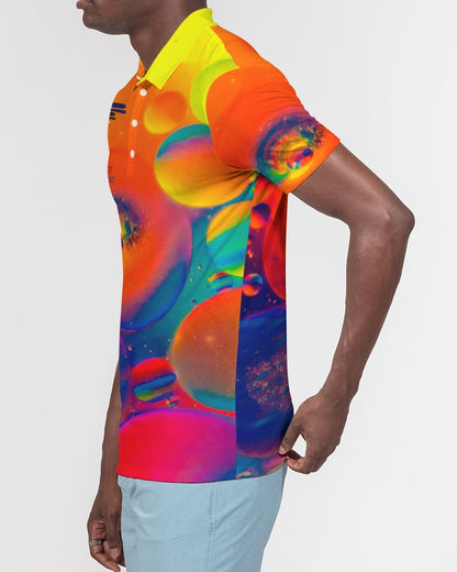 Bold color Men's Slim Fit Short Sleeve Polo
