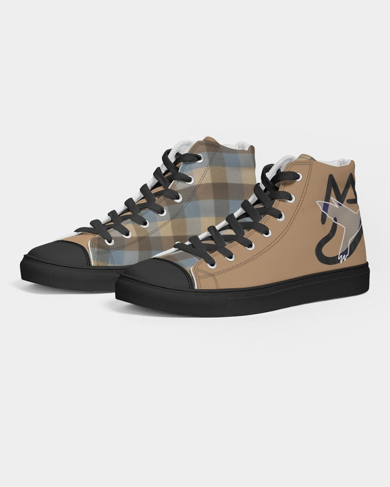 @plaids city Men's Hightop Canvas Shoe - Black