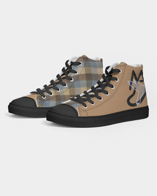 @plaids city Men's Hightop Canvas Shoe - Black