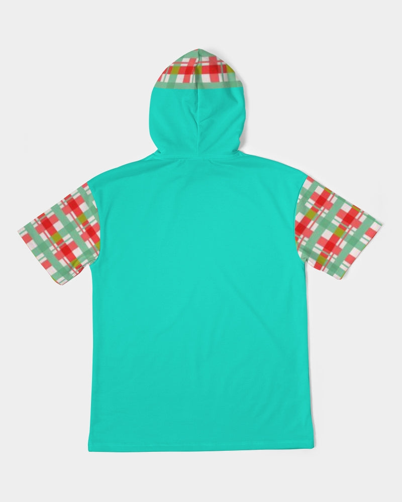 Color grid dark mint by Marvin Jeans and Trinity D Marvin Men's Premium Heavyweight Short Sleeve Hoodie