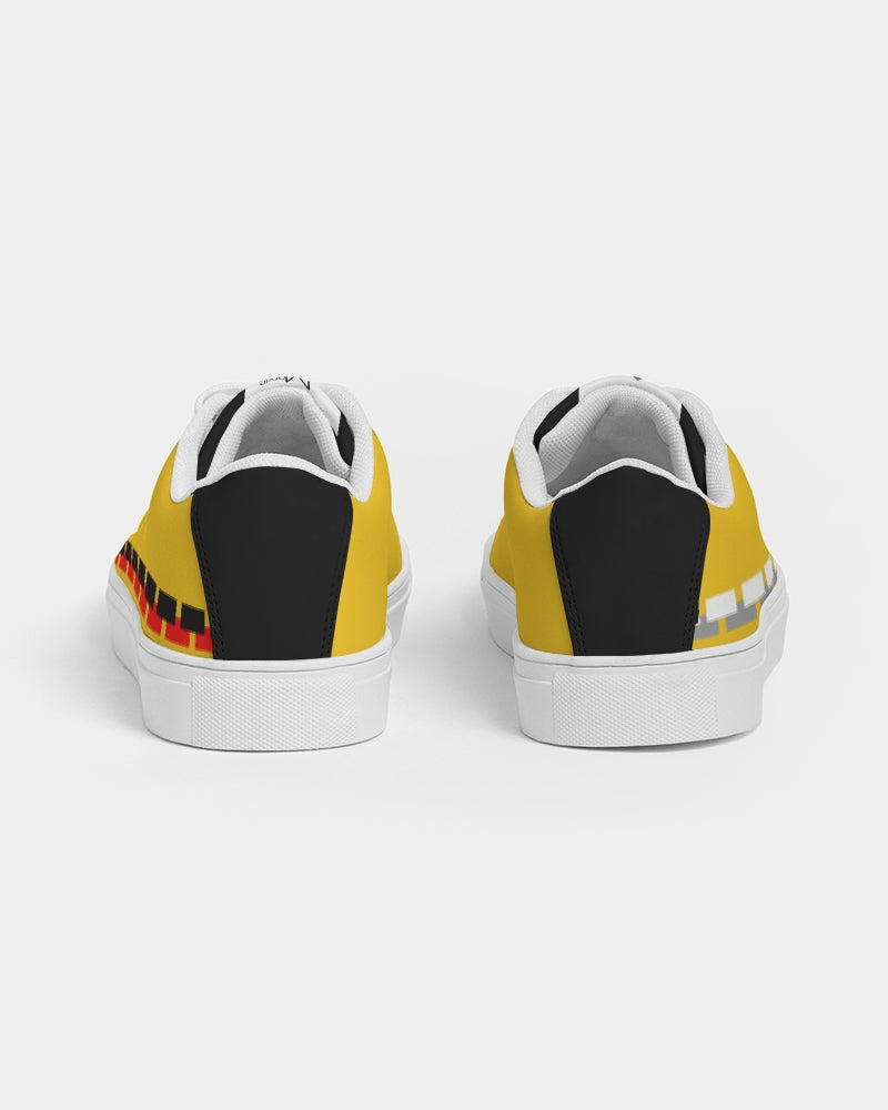Yellow black Men's Faux-Leather Sneaker