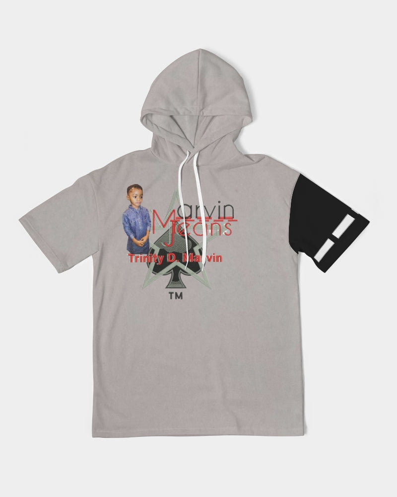 Light grey by Marvin Jeans and Trinity D Marvin Men's Premium Heavyweight Short Sleeve Hoodie