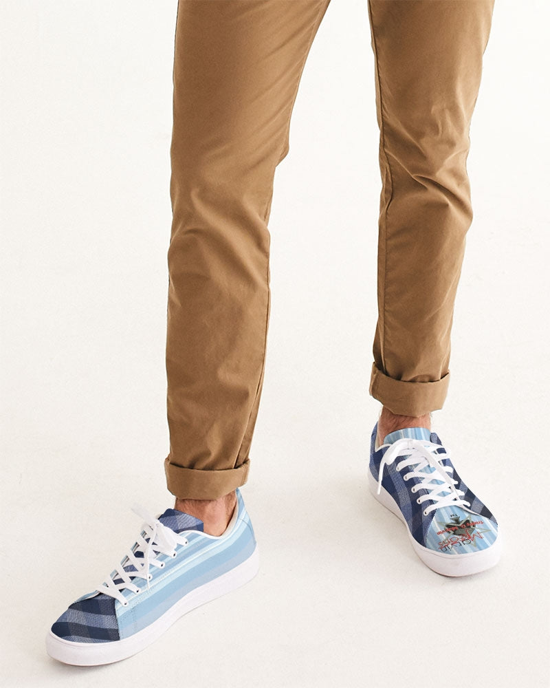 Blue stripes Mix by Marvin Jeans and Trinity D Marvin Men's Faux-Leather Sneaker