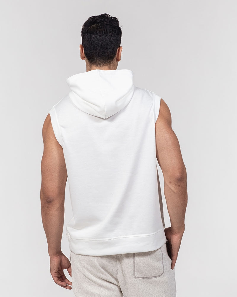 All white BY MARVIN JEANS Men's Premium Heavyweight Sleeveless Hoodie