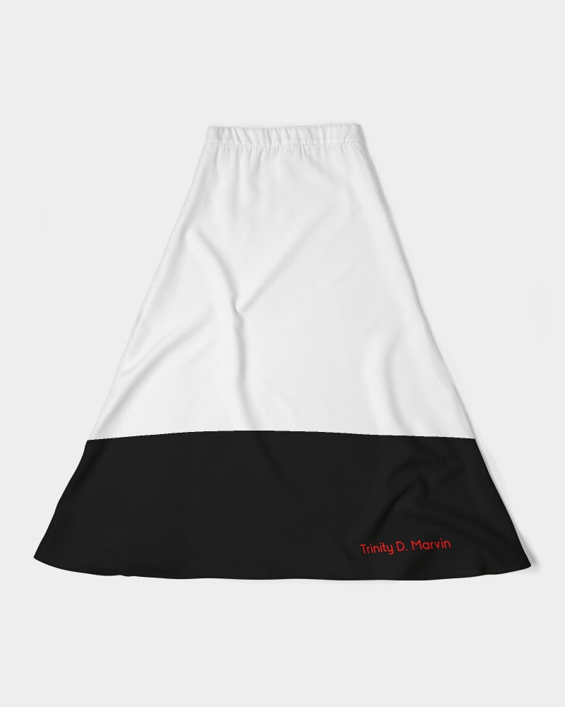 Black and white BY MARVIN JEANS Women's A-Line Midi Skirt