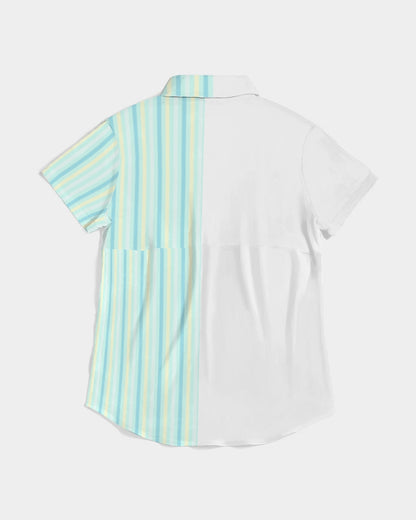 Pin stripes by Marvin Jeans and Trinity D Marvin Women's Short Sleeve Button Up