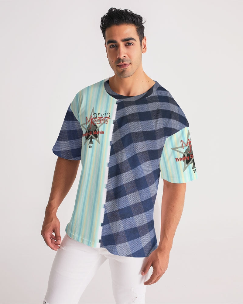 Blue stripes pin stripes by Marvin Jeans and Trinity D Marvin Men's Premium Heavyweight Tee