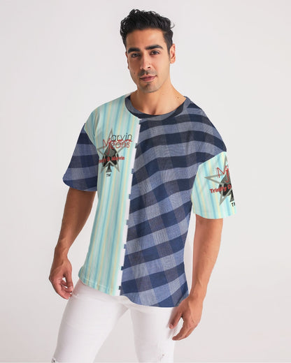 Blue stripes pin stripes by Marvin Jeans and Trinity D Marvin Men's Premium Heavyweight Tee