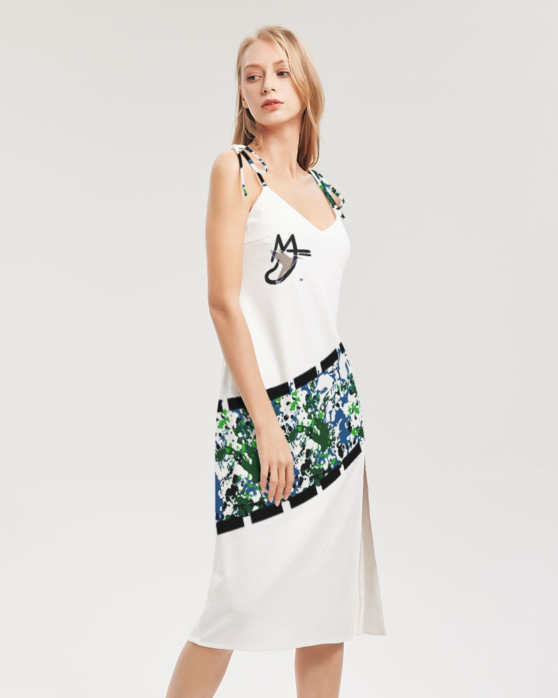 Wild splash by Marvin Jeans and Trinity D Marvin Women's Tie Strap Split Dress