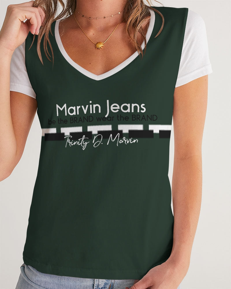 Dark green by Marvin Jeans and Trinity D Marvin Women's V-Neck Tee