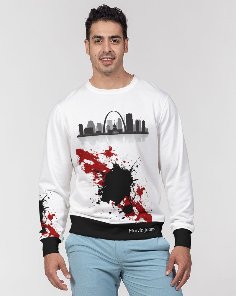 I'm so SAINT LOUIS awesome print BY MARVIN JEANS Men's Classic French Terry Crewneck Pullover
