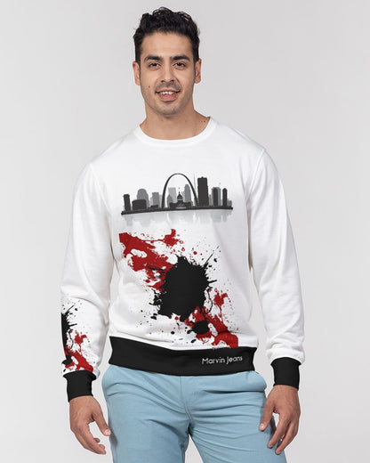 I'm so SAINT LOUIS awesome print BY MARVIN JEANS Men's Classic French Terry Crewneck Pullover