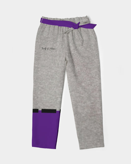 Purple cool grey Trinity D Marvin Women's Belted Tapered Pants