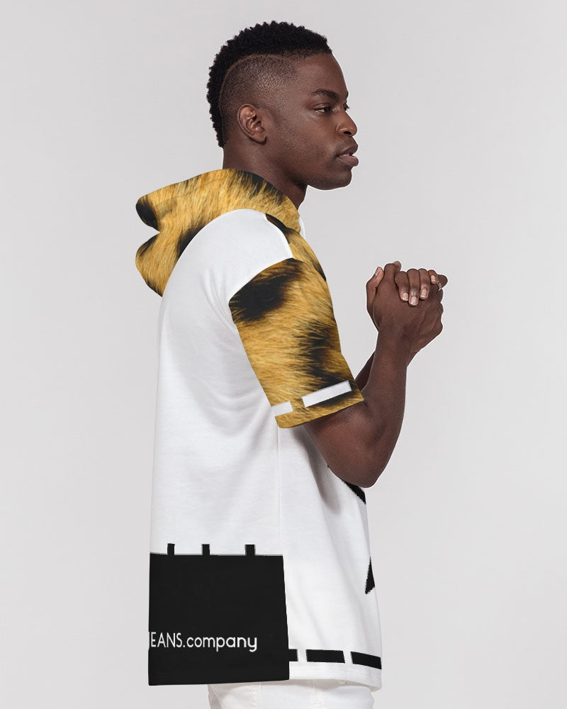 Leopard print Men's Premium Heavyweight Short Sleeve Hoodie