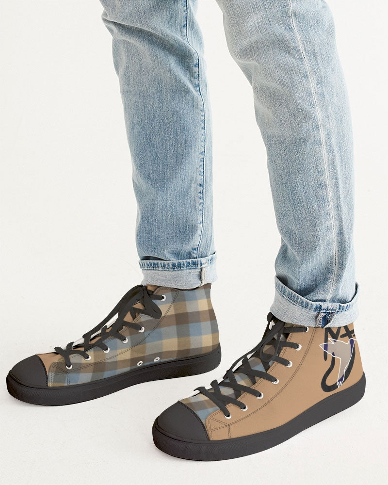 @plaids city Men's Hightop Canvas Shoe - Black