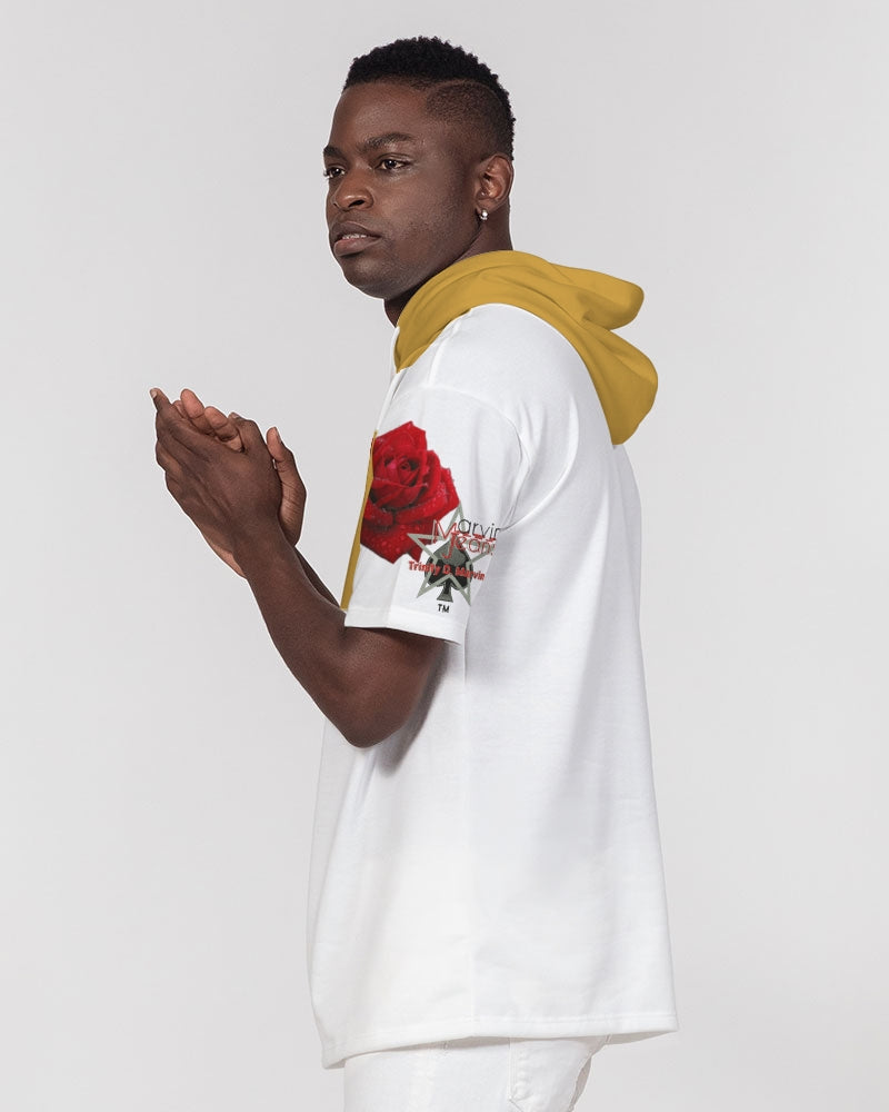Red rose gold Men's Premium Heavyweight Short Sleeve Hoodie