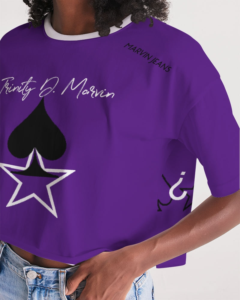 Purple Women's Lounge Cropped Tee