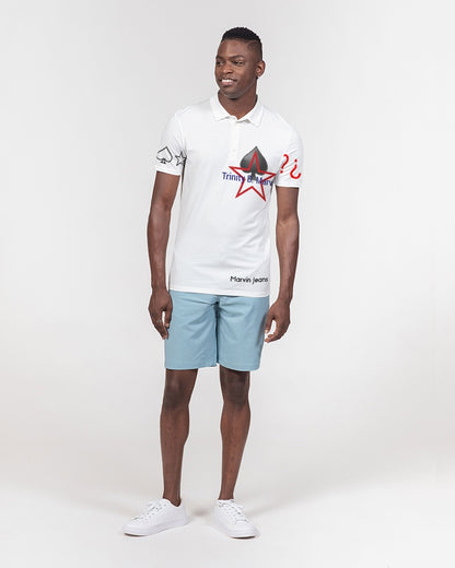 All White New-Legacy  Men's Slim Fit Short Sleeve Polo