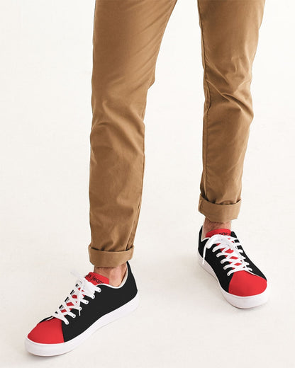 Red and black ACCESSORIES Men's Faux-Leather Sneaker