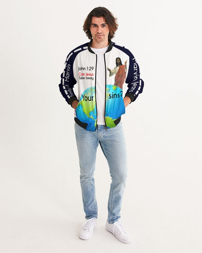 Strong truth 101 (John 3:16) by Marvin Jeans and Trinity D Marvin Men's Bomber Jacket