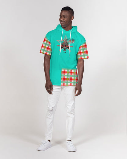 Color grid dark mint by Marvin Jeans and Trinity D Marvin Men's Premium Heavyweight Short Sleeve Hoodie