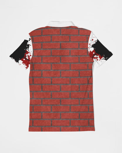 Brick city red awesome print Men's Slim Fit Short Sleeve Polo