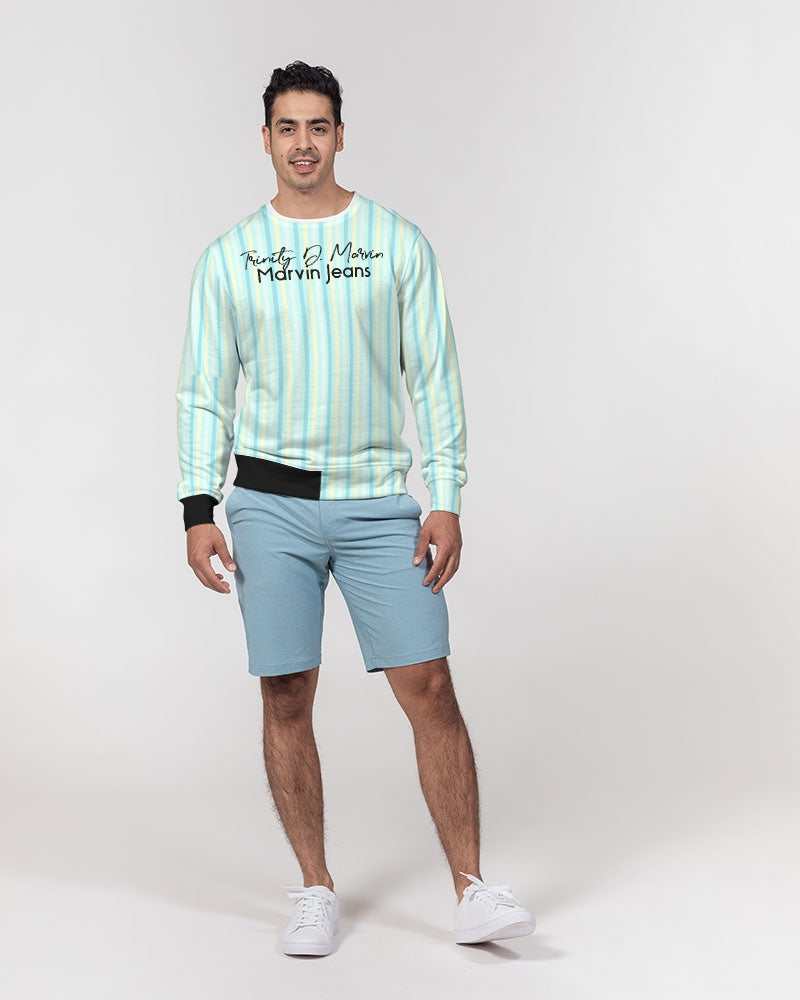 Pin stripes by Marvin Jeans and Trinity D Marvin Men's Classic French Terry Crewneck Pullover