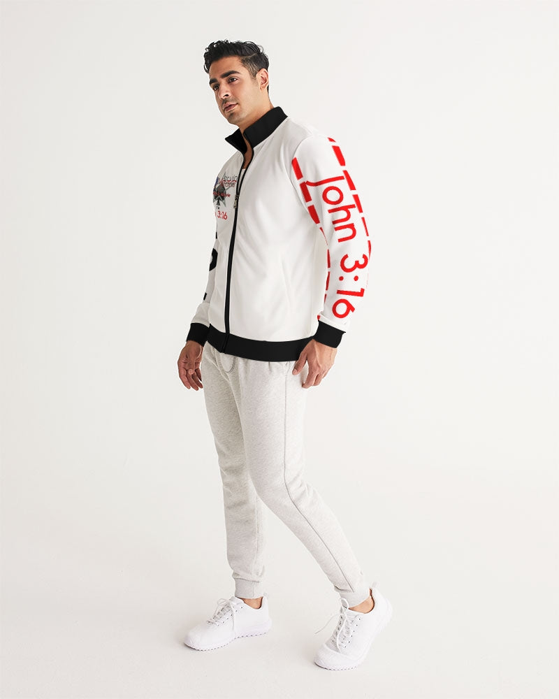 John 3:16 by Marvin Jeans and Trinity D Marvin Men's Track Jacket