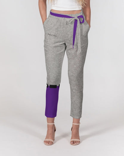 Purple cool grey Trinity D Marvin Women's Belted Tapered Pants