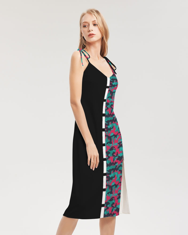 Brilliant BY MARVIN JEANS Women's Tie Strap Split Dress