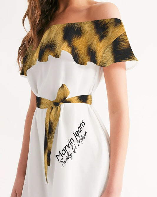 Leopard by Marvin Jeans Women's Off-Shoulder Dress