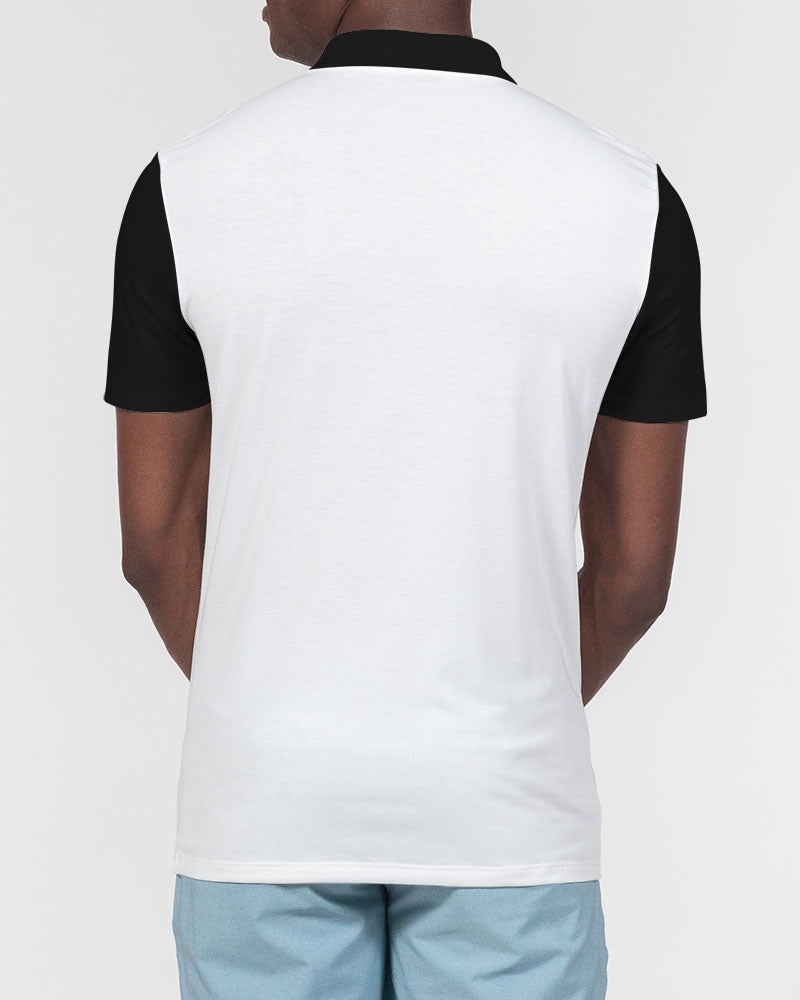 Black and white BY MARVIN JEANS Men's Slim Fit Short Sleeve Polo