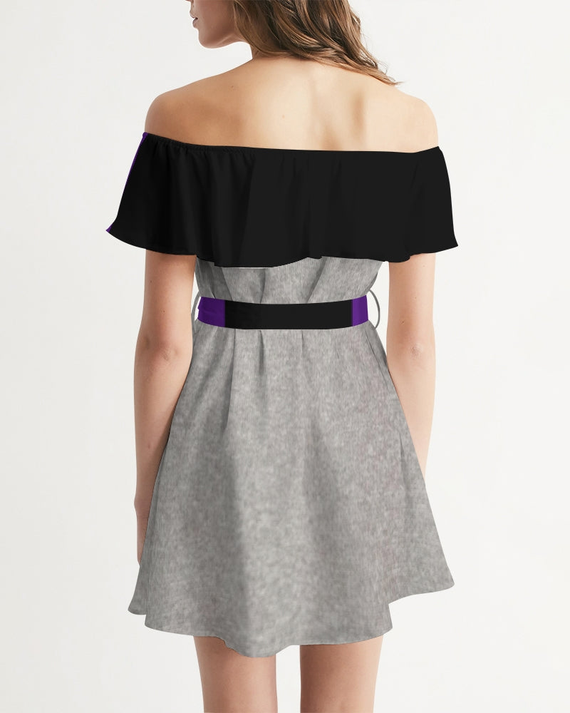 Purple cool grey by Marvin Jeans and Trinity D Marvin Women's Off-Shoulder Dress