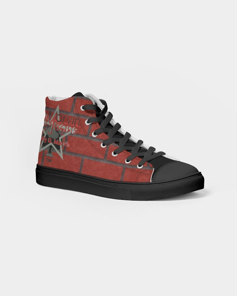 Brick city red BY MARVIN JEANS Men's Hightop Canvas Shoe - Black