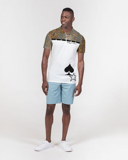 Calf print by Marvin JEANS Men's Slim Fit Short Sleeve Polo