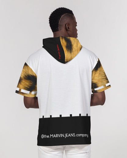 Leopard print Men's Premium Heavyweight Short Sleeve Hoodie